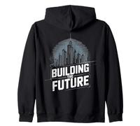 T-Shirt Grafica Building The Future Urban Skyline Felpa con Cappuccio