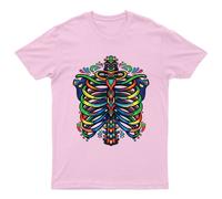 T-shirt grafica colorata Rib Cage Skeletal System Anatomy da uomo donna
