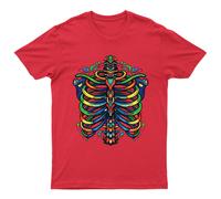 T-shirt grafica colorata Rib Cage Skeletal System Anatomy da uomo donna