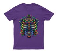 T-shirt grafica colorata Rib Cage Skeletal System Anatomy da uomo donna