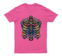 T-shirt grafica colorata Rib Cage Skeletal System Anatomy da uomo donna