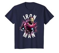 T-Shirt Grafica con Poster Marvel Avengers Endgame Iron Man Space Maglietta, Bambini, Navy, 4 Anni