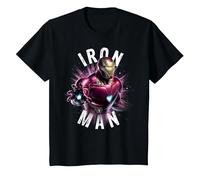 T-Shirt Grafica con Poster Marvel Avengers Endgame Iron Man Space Maglietta, Bambini, Nero, 8 Anni