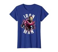 T-Shirt Grafica con Poster Marvel Avengers Endgame Iron Man Space Maglietta, Donna, Blu Reale, S