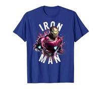 T-Shirt Grafica con Poster Marvel Avengers Endgame Iron Man Space Maglietta, Uomo, Blu Reale, S