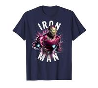 T-Shirt Grafica con Poster Marvel Avengers Endgame Iron Man Space Maglietta, Uomo, Navy, 4XL