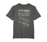 T-shirt grafica con schema di spada laser di Star Wars Maglietta