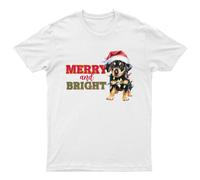 T-shirt grafica Merry And Bright Puppy Christmas Holidays da uomo donna