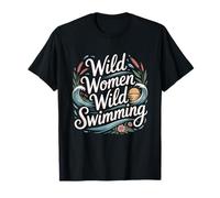 T-shirt grafica natura disegnata a mano per nuotatori selvaggi all'aperto Maglietta