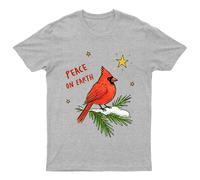 T-shirt grafica Peace On Earth Christmas Cardinal Bird Holidays da uomo donna