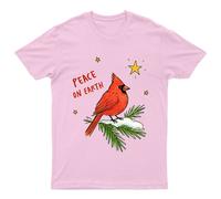T-shirt grafica Peace On Earth Christmas Cardinal Bird Holidays da uomo donna