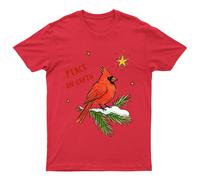 T-shirt grafica Peace On Earth Christmas Cardinal Bird Holidays da uomo donna