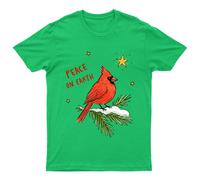 T-shirt grafica Peace On Earth Christmas Cardinal Bird Holidays da uomo donna