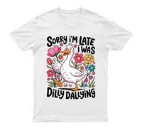 T-shirt grafica Scusa il ritardo I Was Dilly Dallying Duck Waterfowl...