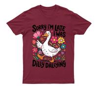 T-shirt grafica Scusa il ritardo I Was Dilly Dallying Duck Waterfowl...