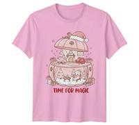 T-shirt grafica unisex Cozy Christmas Time for Magic Christmas Holiday uomo...