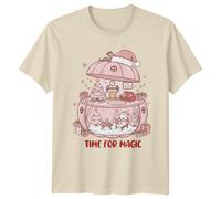 T-shirt grafica unisex Cozy Christmas Time for Magic Christmas Holiday uomo...