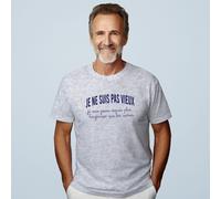 T-Shirt Grigio Uomo Maniche Corte, NON SONO VECCHIO, SONO GIOVANE DA SEMPRE