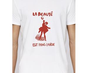 T-SHIRT H serigrafata LA BELLEZZA È IN STRADA poster maggio 68 maggio 1968