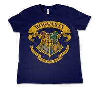 HARRY POTTER Licenza Ufficiale Hogwarts Crest Bambino Maglietta - Blu Scuro 11/12 Anni