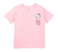 T-SHIRT HELLO KITTY & FRIENDS SANRIO MANICHE CORTE MAGLIETTA ROSA 100% COTONE