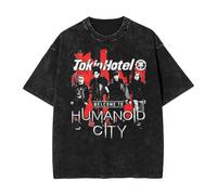 T-Shirt Hip Hop Lavato Tok-io Singer Hotel Harajuku T-Shirts Vintage per Gli Uomini Donne Tops Streetwear Grafica Stampata T-Shirt XS-3XL-Black||s