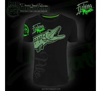 HOTSPOT DESIGN Fishing Mania Pike, nero-verde, Maglietta