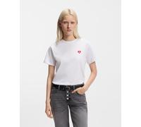 HUGO T-shirt in jersey di cotone con logo a forma di cuore - Style Damacia_6, 50562145 Bianco M
