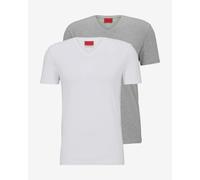 T-shirt HUGO Miscellaneous V Neck manica corta bianco grigio chiaro (2 unità) - S