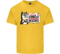 T-Shirt Husky Alaskan Non Mi Piacciono Le Persone Al Mattino Per Bambini