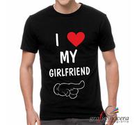 T-shirt I Love My Girlfriend bianca o nera idea regalo fidanzati