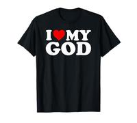 T-shirt "I Love My God" con cuore Maglietta