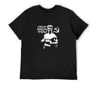 T Shirt I Must Break Yourussian Boxing Quote Movie Ivan Drago Black M