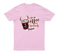 T-shirt I Run On Coffee unisex regalo retrò divertente donna vintage...