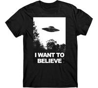 T-Shirt I Want to Believe Glow in The Dark Area 51 Alien Black XXL
