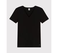 T-shirt Iconica a maniche corte a coste tinta unita donna nero BLACK XL