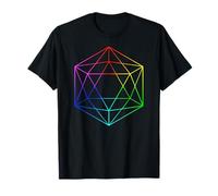T-Shirt Icosahedron Colori Arcobaleno - T-Shirt Geometria Sacra Maglietta
