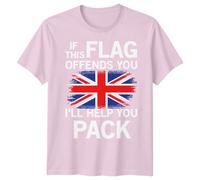 T-shirt If This Flag Offends You Union Jack maglietta Patriotic Britain...