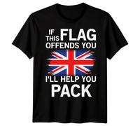 T-shirt If This Flag Offends You Union Jack maglietta Patriotic Britain...