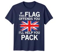 T-shirt If This Flag Offends You Union Jack maglietta Patriotic Britain...