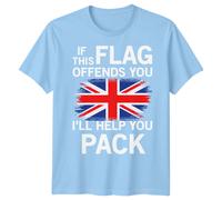 T-shirt If This Flag Offends You Union Jack maglietta Patriotic Britain...