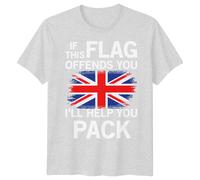 T-shirt If This Flag Offends You Union Jack maglietta Patriotic Britain...