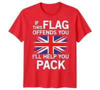 T-shirt If This Flag Offends You Union Jack maglietta Patriotic Britain...