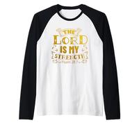 T-Shirt Il Signore è la mia Forza, Gesù è Il Mio Supereroe Maglia con Maniche Raglan