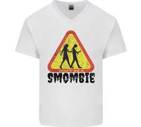 T-Shirt In Cotone A V Antisociale Per Smartphone Smombie Addicted Da Uomo