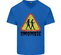 T-Shirt In Cotone A V Antisociale Per Smartphone Smombie Addicted Da Uomo