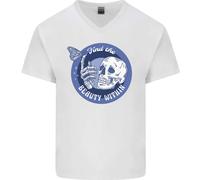 T-Shirt In Cotone A V Con Teschio E Farfalla Trova La Bellezza Dentro