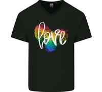 T-Shirt In Cotone A V Per Uomini LGBT Love Gay Pride Day Awareness