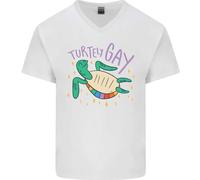 T-Shirt In Cotone A V Per Uomini LGBT Turtle Gay Pride Day Awareness