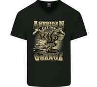T-Shirt In Cotone A V Per Uomo American Eagle Garage Bike Motorbike